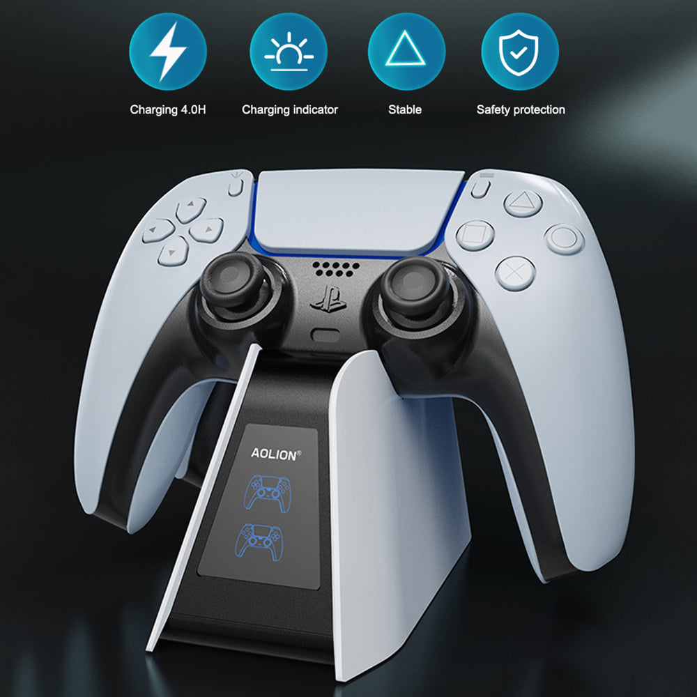 AOLION ALP500701 Dual Slot Fast Charging Dock for PS5 Elite Controller Charger with LED Indicator AOLION ALP500701 Dual Slot Fast Charging Dock for PS5 Elite Controller Charger with LED Indicator